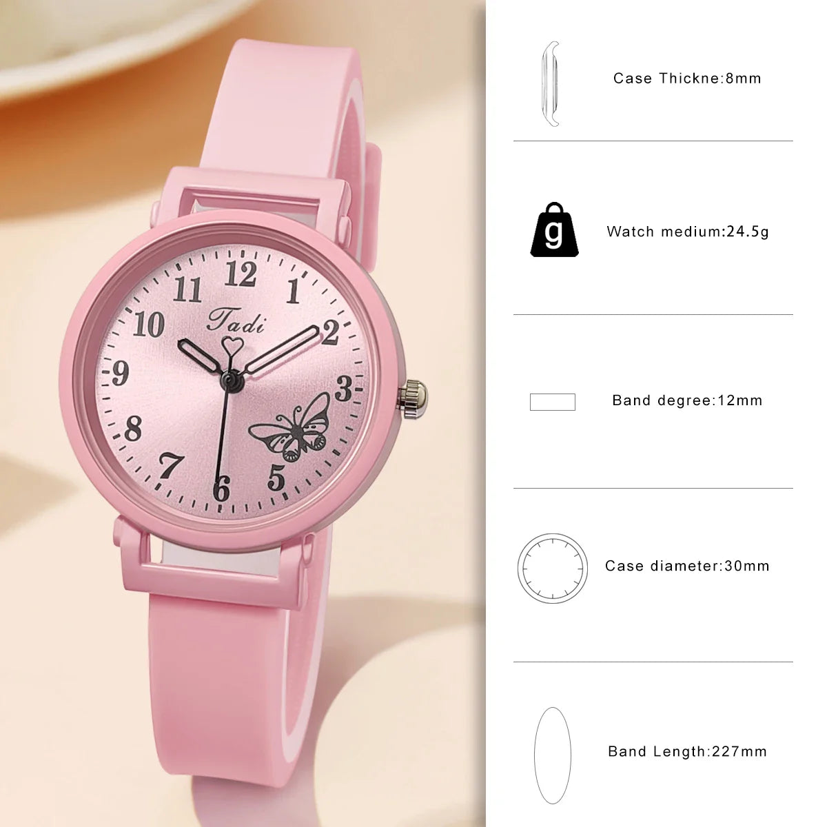 Women’s Silicone Strap Quartz Watch – Casual Wristwatch Gift for Ladies