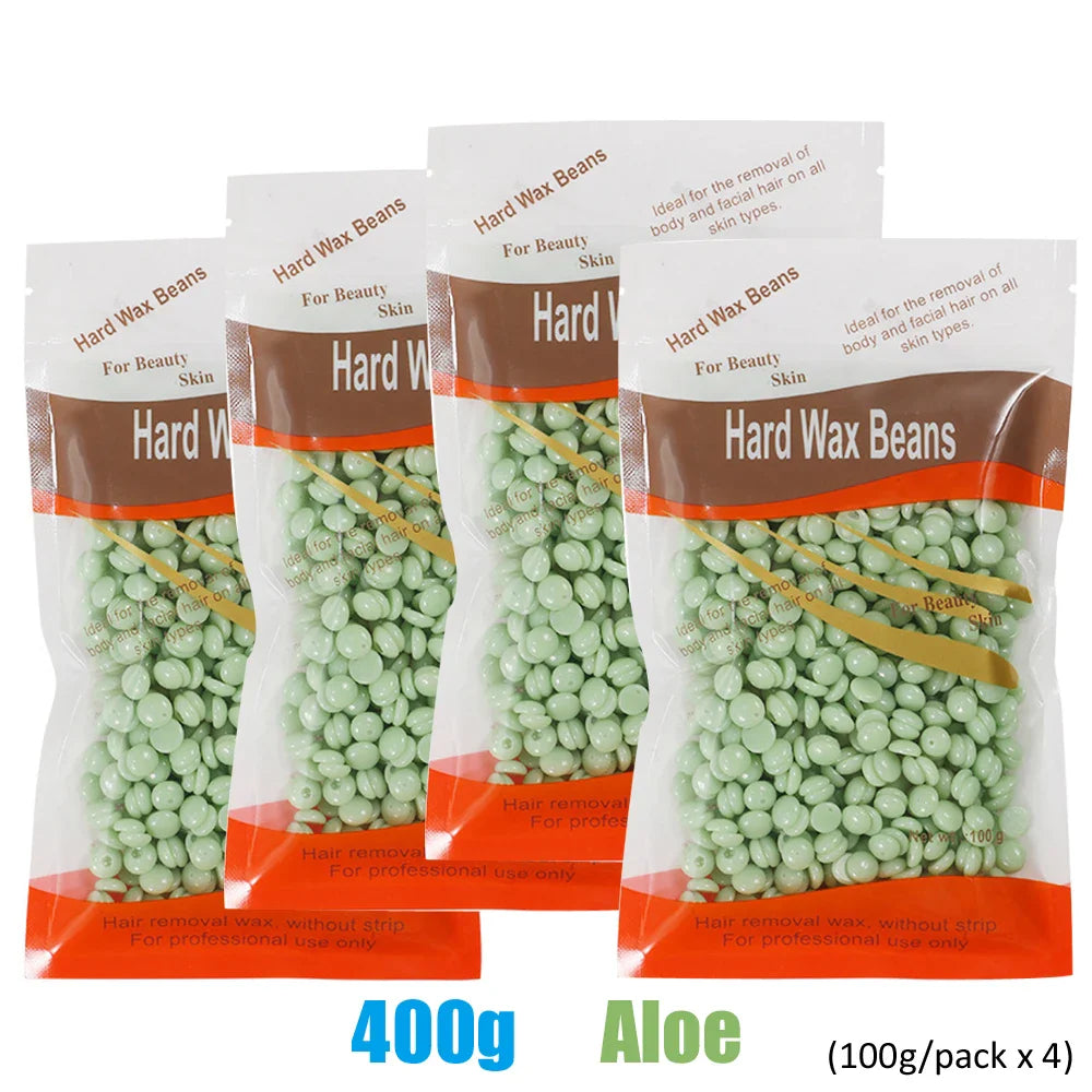 500g/200g/50g Hard Wax Beans – European Brazilian Pearl Wax for Hair Removal & Wax Warmer Machine