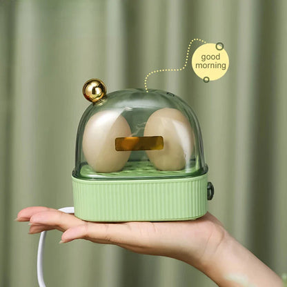 120W 220V Electric Egg Boiler & Poacher - Automatic Mini Breakfast Machine for 2 Eggs, Portable Food Steamer