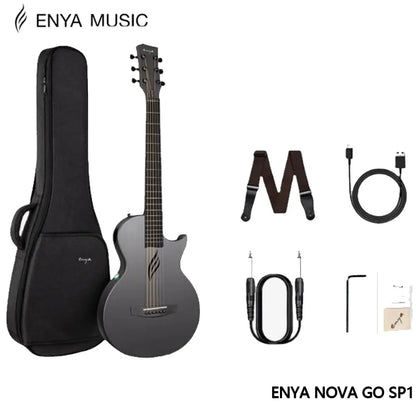 Enya NOVA GO SP1 Electric Guitar – 35 Inch Smart Carbon Fiber Acoustic with Pickup, Case, Strap, & Cable, Travel Guitarra Violão