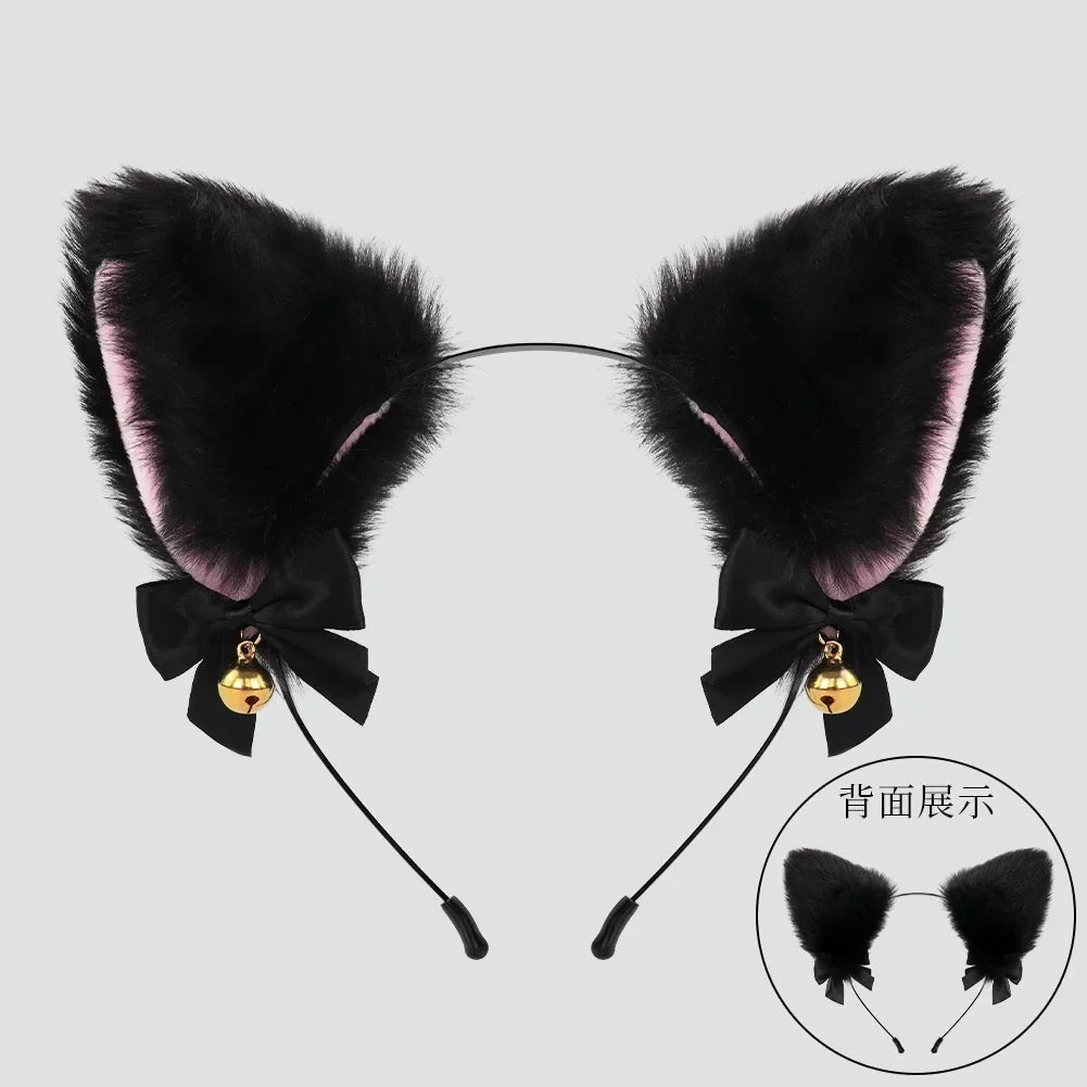Halloween Cat Costume Set for Girls - 3-Piece Cosplay Headband Tail & Gloves