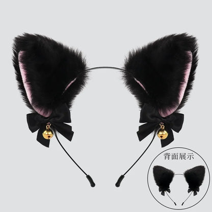 Halloween Cat Costume Set for Girls - 3-Piece Cosplay Headband Tail & Gloves