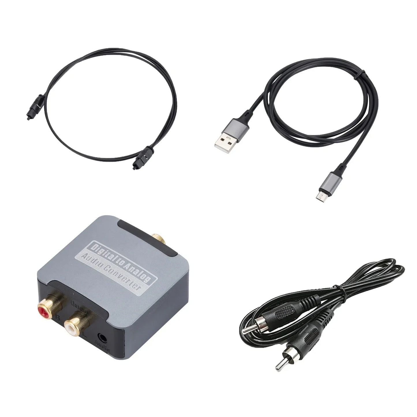 192KHz 24bit S/PDIF Digital to Analog Audio Converter – Optical/Coaxial to RCA & 3.5mm Jack for PS5 Xbox