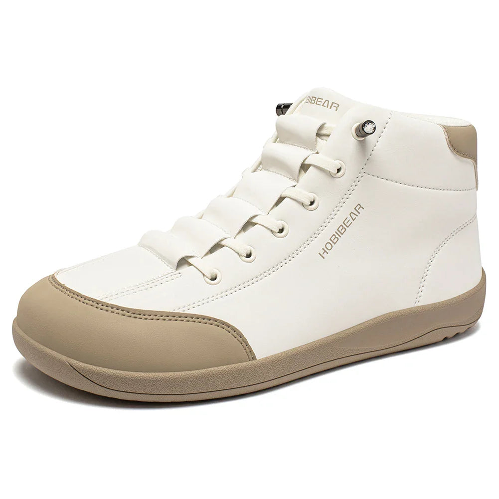 HOBIBEAR Mid-Top Barefoot Shoes — Wide-Toe Ankle Boots for Men & Women, Outdoor Non-Slip Artificial Leather Shoes