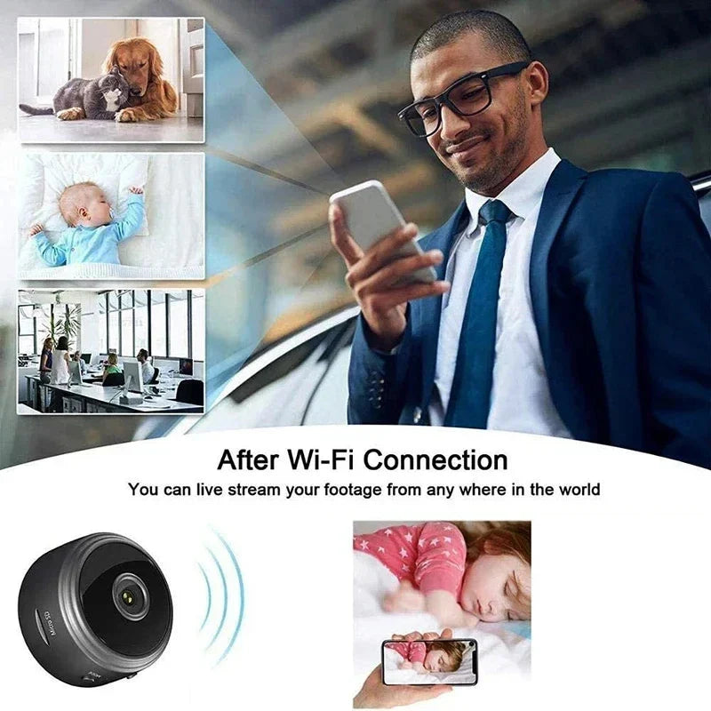 A9 WiFi Mini Camera — Wireless Security Video Recorder for Smart Home, Infant & Pet Monitoring