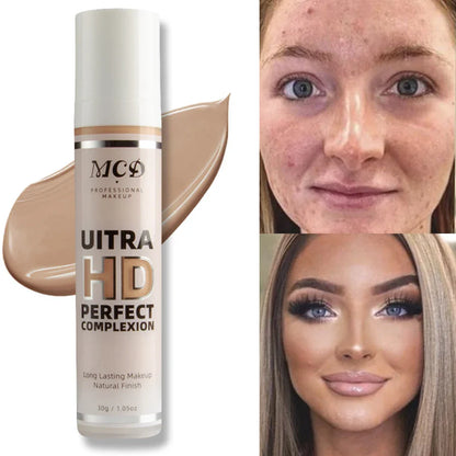 9-Shade Full Coverage Liquid Concealer & Foundation — Natural Matte Base Makeup