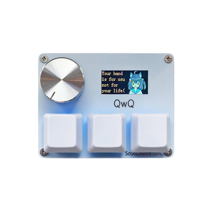 SayoDevice O3C Rapid Trigger Gaming Keyboard with Knob & Screen – Hall Effect Magnetic Switch Macropad for OSU & Shortcuts