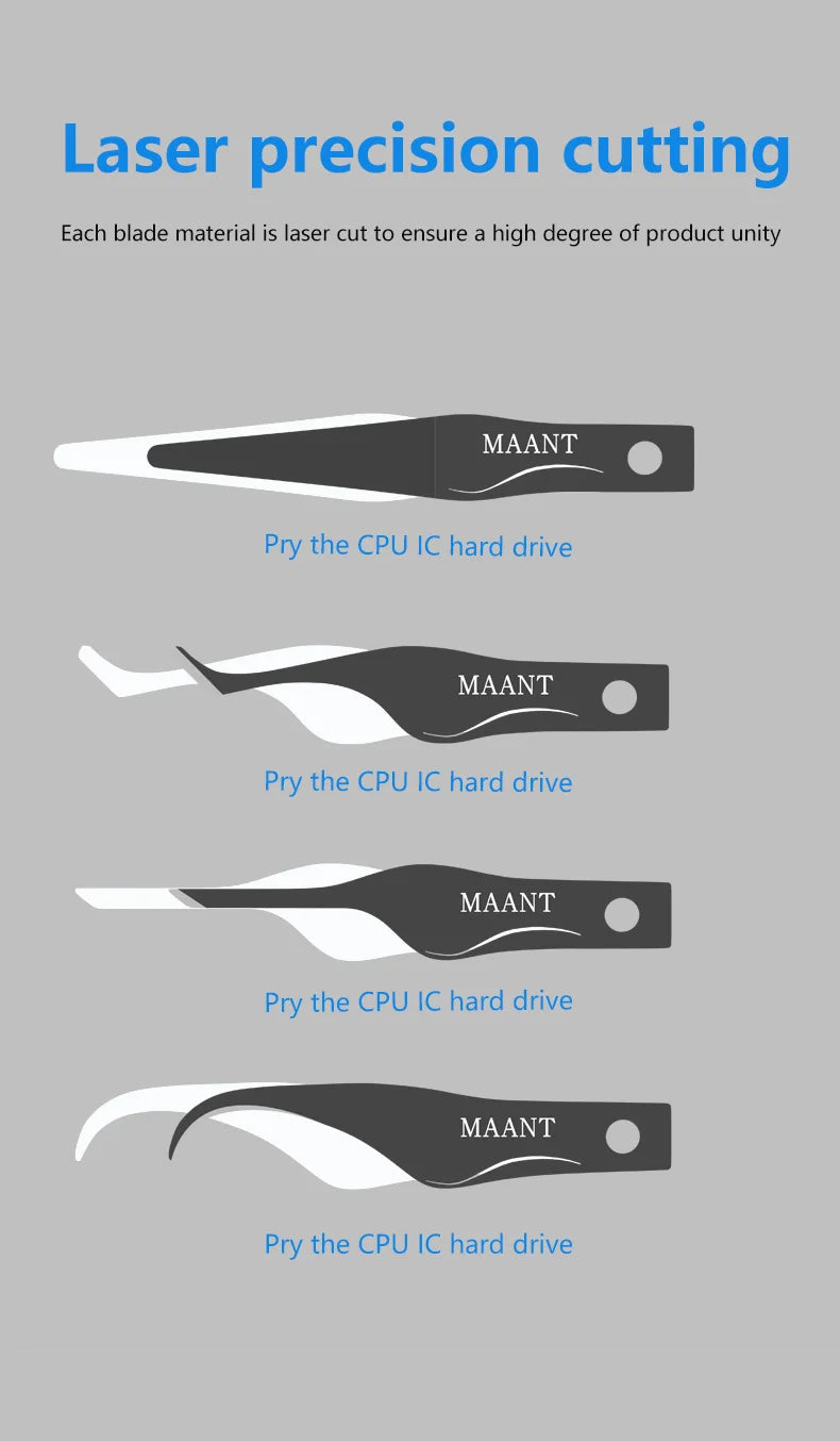 MaAnt MT-102 Hand Polished PCB Knife – Multifunctional Pry Tool for Motherboard Chip Glue Cleaning & Scraping