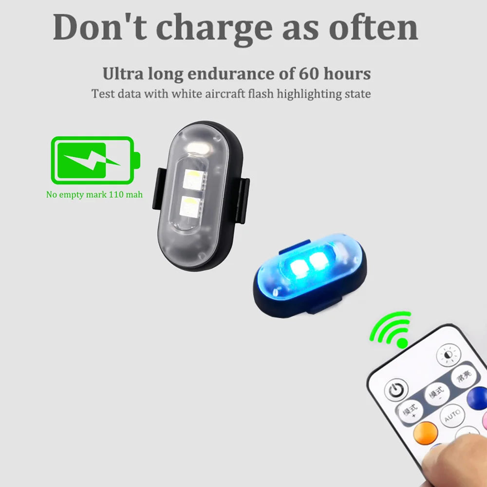 Wireless RGB LED Aircraft Strobe Lights - Motorcycle Flash Position Warning Lights - for Airplanes, Helicopters, and More