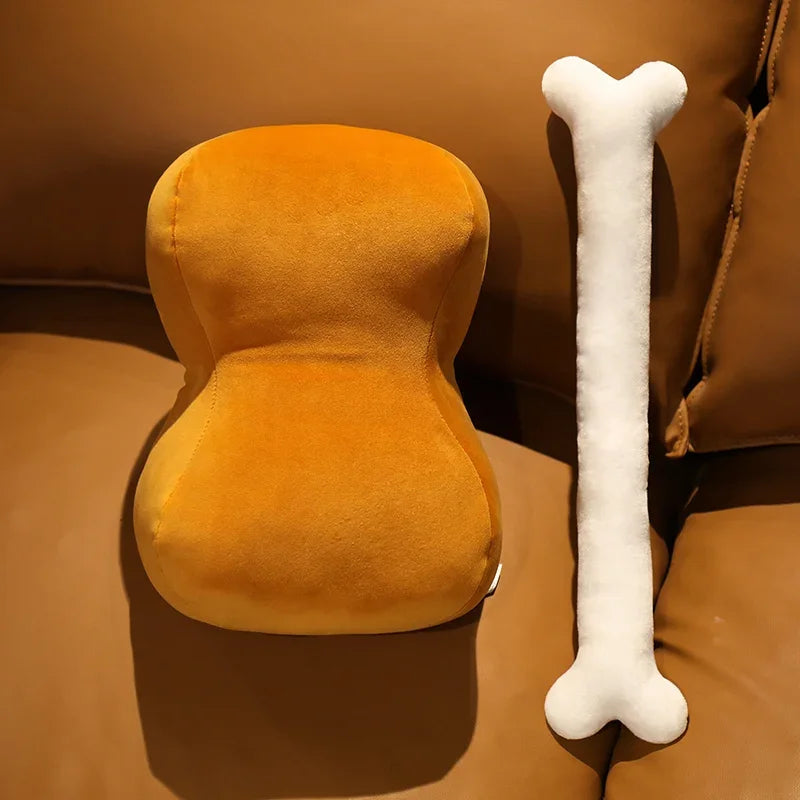 New Dual-Use Meat & Bone Plush Pillow – Soft Handwarmer Stuffed Pillow, High-Quality Home Decor