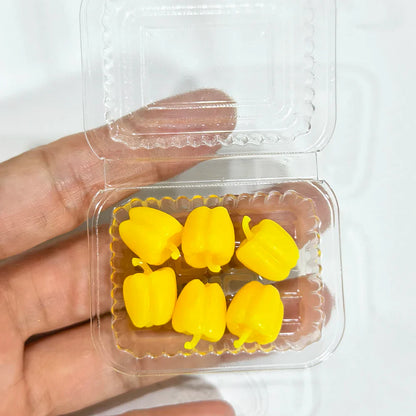 Miniature Dollhouse Food Set – Simulated Fruits & Vegetables for BJD & Blythe Dolls (Grape, Meat, Orange, Radish)