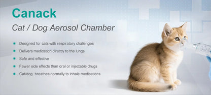 Cat & Dog Aerosol Chamber Inhaler — Portable Pet Spacer with Breathing Indicator Silicone Mask for Veterinary Use