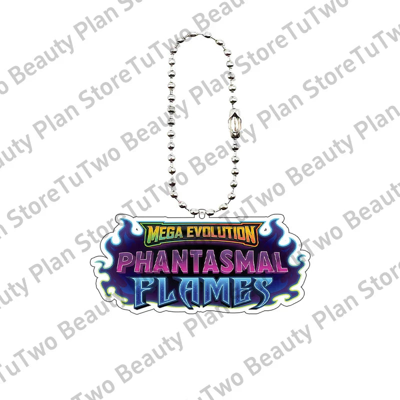 Anime PTCG Mega Evolution Acrylic Keychain – Pocket Monster Logo Cartoon Bag Pendant Keyring Collectible Gift Toy Series