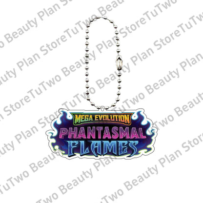 Anime PTCG Mega Evolution Acrylic Keychain – Pocket Monster Logo Cartoon Bag Pendant Keyring Collectible Gift Toy Series