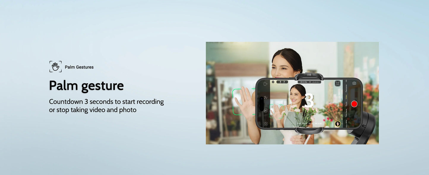 AOCHUAN Smart XPro 3-Axis Gimbal Stabilizer – Smartphone Video Stabilizer for iPhone & Android with Fill Light Effect