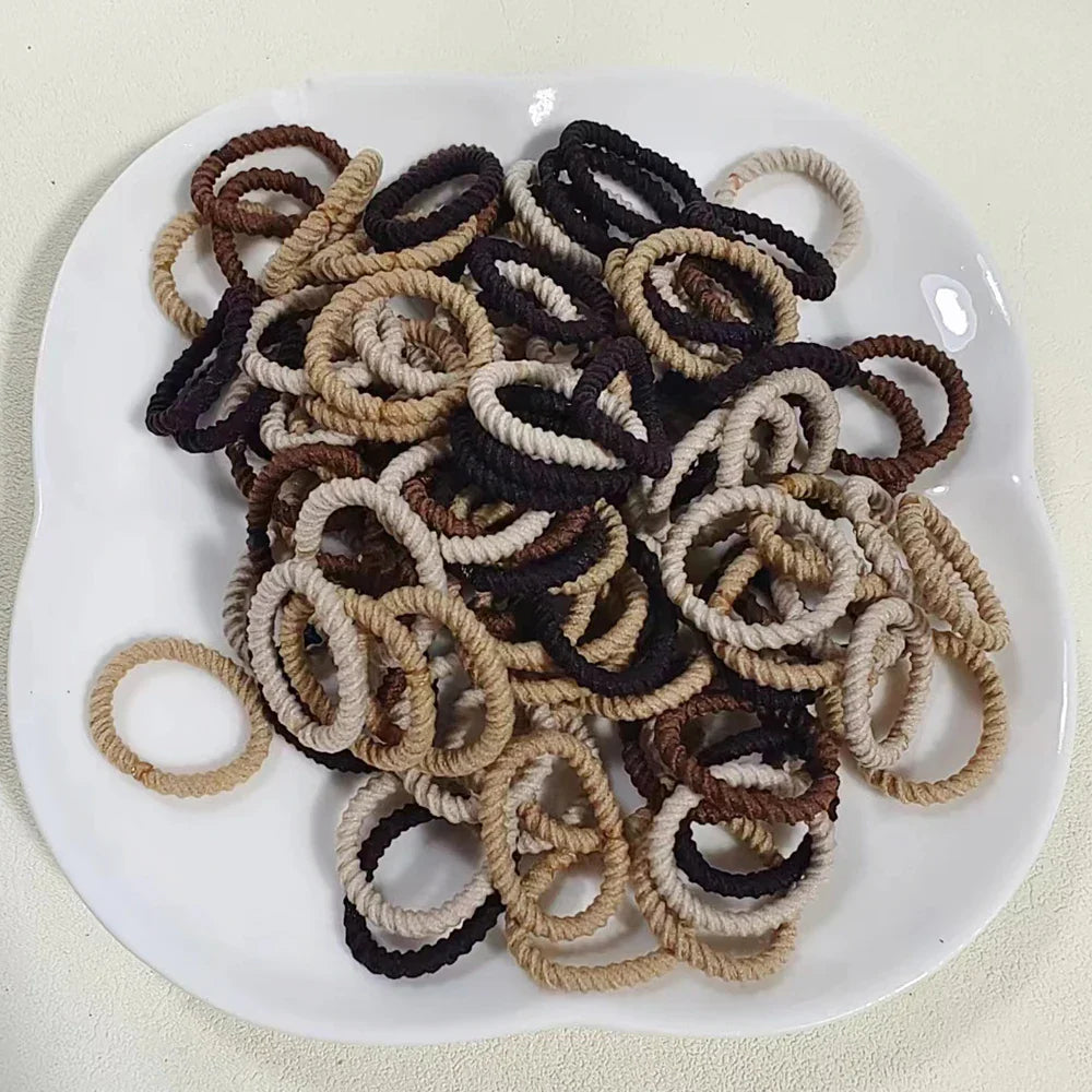 [100 Pack] Baby Rubber Bands - High Elastic, Seamless Thumb Rings for Toddlers, Gentle on Hair Scrunchies Set