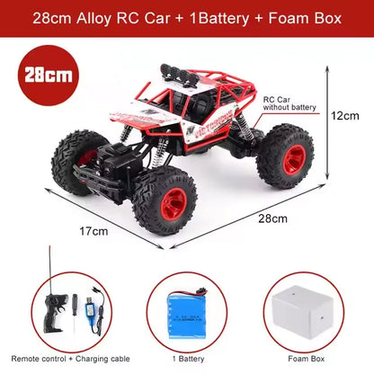 1:12/16 RC Off-Road Truck – 4WD Remote Control Car with Metal Shell & LED Lights for Kids