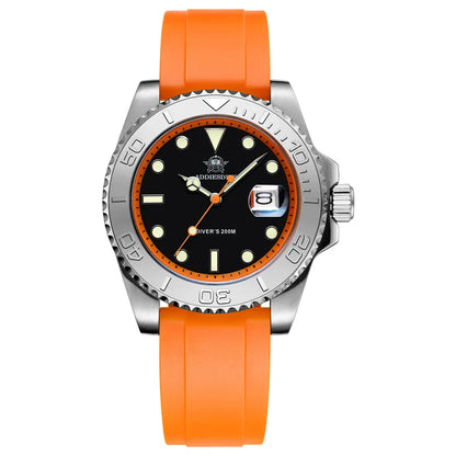 ADDIESDIVE 41mm Men’s Quartz Dive Watch – Rotatable Bezel, Stainless Steel, Luminous BGW9, Rubber Strap, 200m Water Resistant