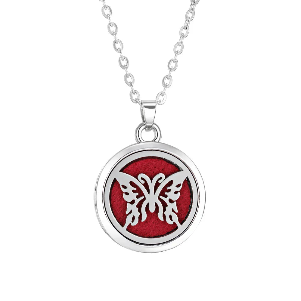 Tree of Life Aromatherapy Necklace – Stainless Steel Essential Oil Diffuser Locket Pendant