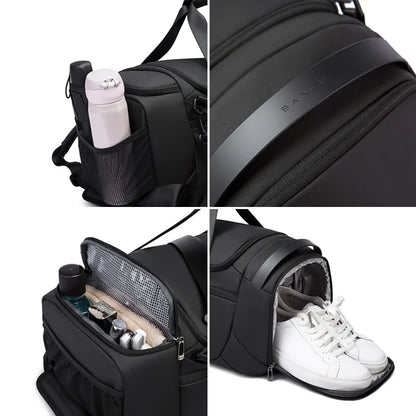 BANGE Waterproof Sports Gym Bag for Men - Fitness Training & Outdoor Dry Wet Separation Travel Bag