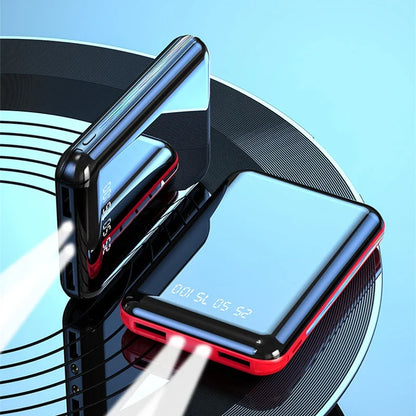 20000mAh Mini Power Bank - Portable LED Digital Display Charger with Mirror Screen External Battery for iPhone Samsung Xiaomi & Huawei