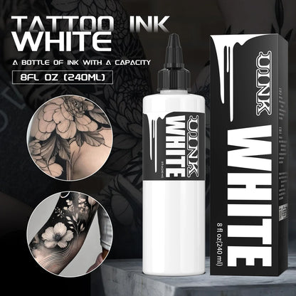 DQFART 240ML Professional Tattoo Ink – Triple Black & White Pigment for Permanent & Semi-Permanent Body Art Supplies