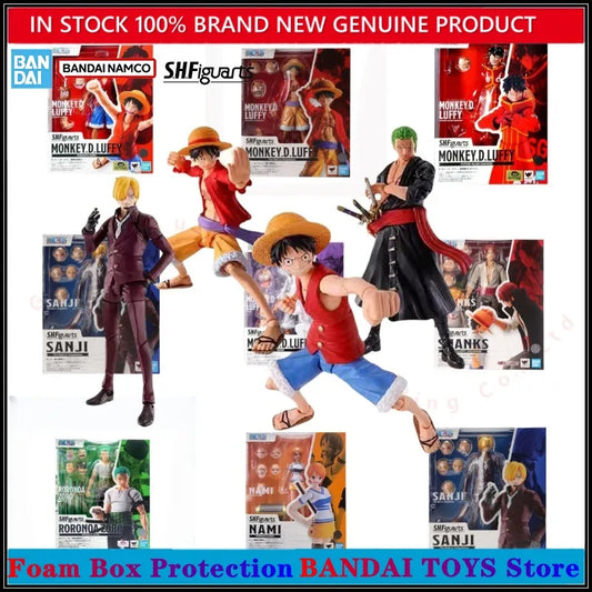Bandai One Piece SHF Anime Figure Model Kit — Monkey D. Luffy, Nami, Shanks, Roronoa Zoro Romance Dawn