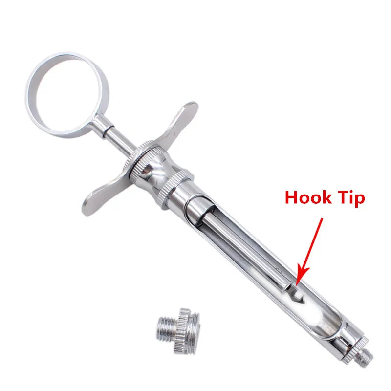 Dental Stainless Steel Syringe – Anesthesia Aspirating Injector Tool for Dentist Surgical Procedures