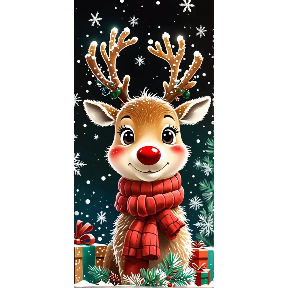 Christmas Fabric Door Banner – Merry Christmas Hanging Background for Photo Booth, Xmas Decor & Photography Props