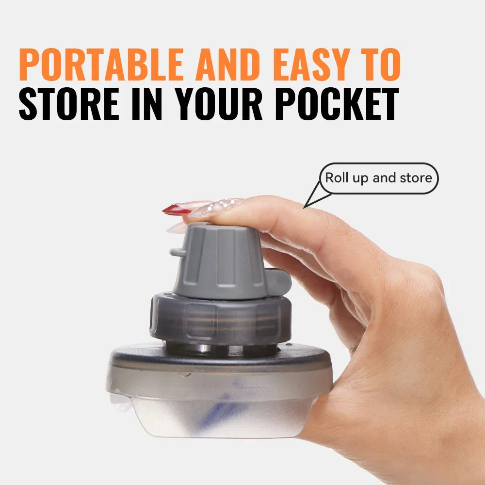 WRELS Soft Water Bottle with Filter - Ultralight Collapsible Hiking & Camping Hydration Flask