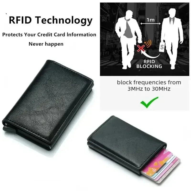 Large Capacity Double Layer RFID Blocking Carbon Fiber Wallet – Men’s Anti-Theft Credit & ID Card Holder Case