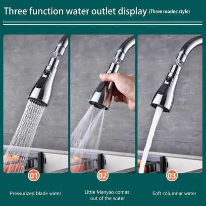 Metal Alloy Faucet Extender with 3 Modes – Water-Saving Home Shower Spray Filter