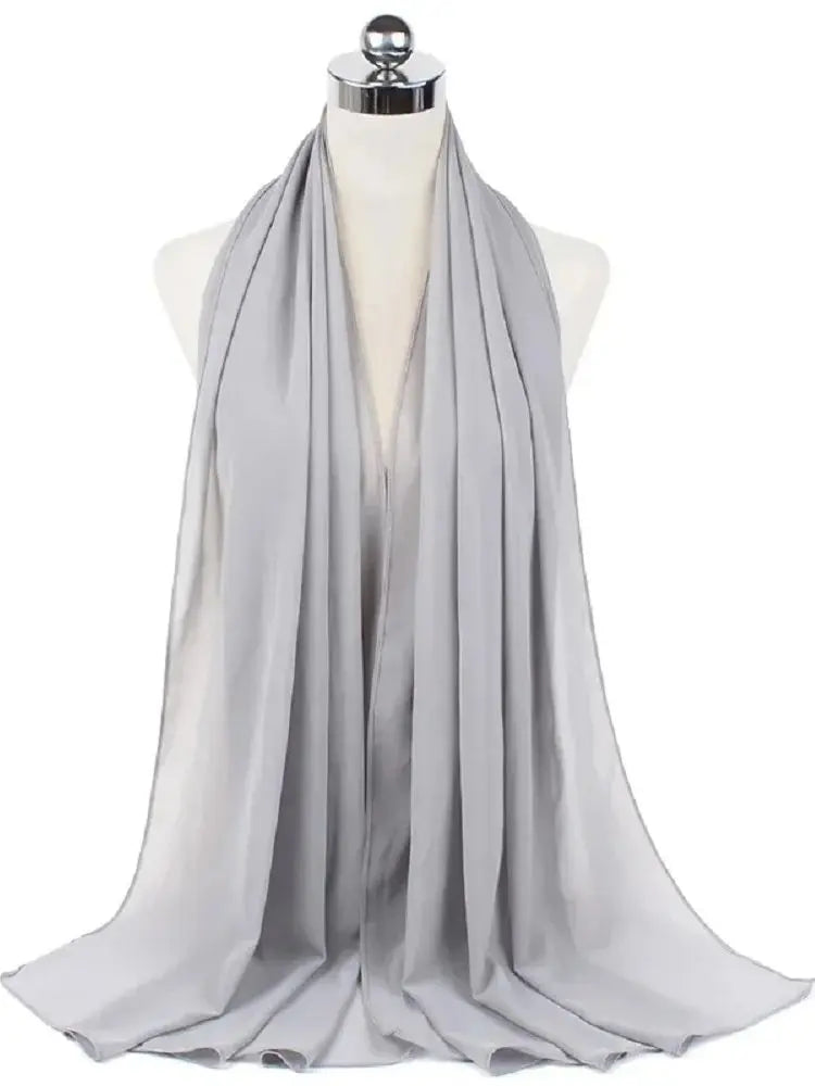 Women’s Solid Chiffon Instant Hijab – Ready-to-Wear Islamic Scarf, Muslim Shawl & Arab Head Wrap