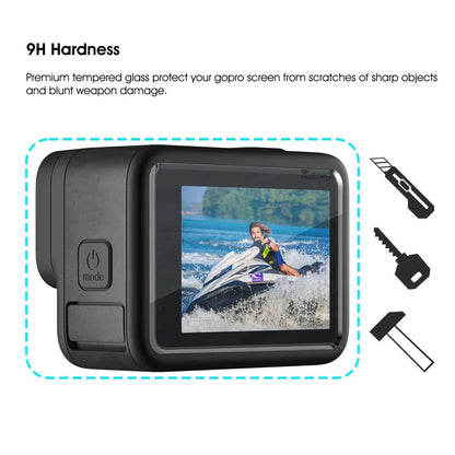 Protective Silicone Case for GoPro Hero 12/11/10/9 Black – Tempered Glass Screen Protector & Lens Cap Cover Accessory