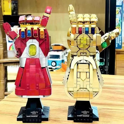 Marvel 32cm Iron Man Nano Gauntlet Building Blocks – Thanos Infinity Gloves DIY Puzzle Plastic Figure Toy
