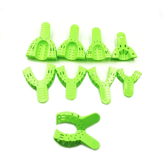 10Pcs Dental Implant Impression Trays Plastic Teeth Holders Plaster Mold Dental Lab Tools
