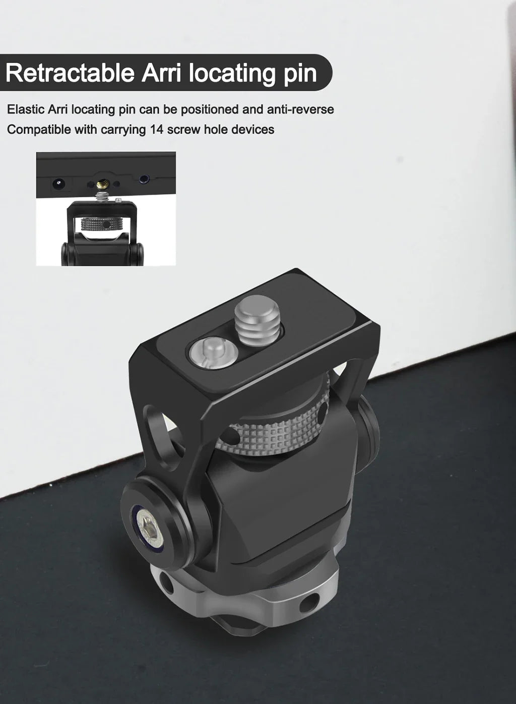 Mini Monitor Mount Holder – Swivel & Tilt Tripod Head with Cold Shoe Adapter for Flash, Microphone, and Fill Light