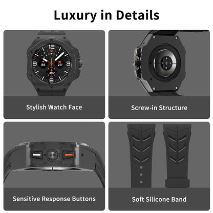 Luxury Carbon Case & Rubber Strap Kit – Samsung Galaxy Watch Ultra 47mm Accessories