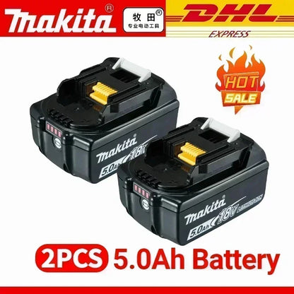 Genuine Makita 18V Battery – 6Ah/5Ah/3Ah Rechargeable for Drill DGA404, DDF487, DTW700, DTD173, HR410D, DJV182, LXT400