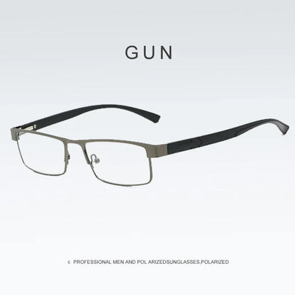 Elderly Anti-Blue Light Reading Glasses – Metal Optical Frame Business Eyewear for Men, Fashion Presbyopia Glasses +1.0 to +4.0