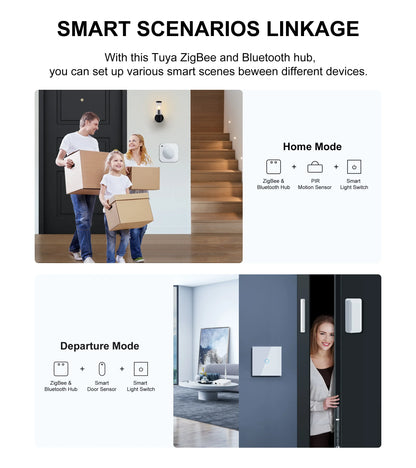 GIRIER Tuya ZigBee Gateway Hub with Antenna - Smart Wired Mesh Bridge for Home Automation, Alexa & Google Assistant Compatible