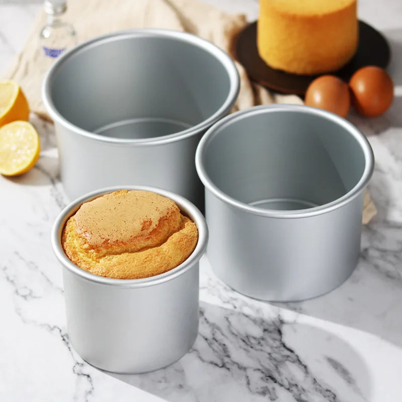 Round Cake Pan with Removable Bottom – 10cm Deep Anodized Aluminum Cheesecake & Chiffon Baking Mold