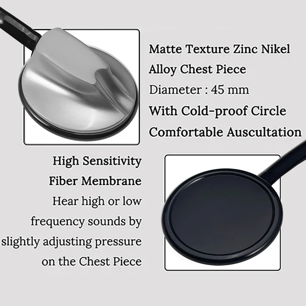 AiQUE Double Chest Piece Stethoscope — Professional Cardiology Medical Device for Doctors and Medical Students