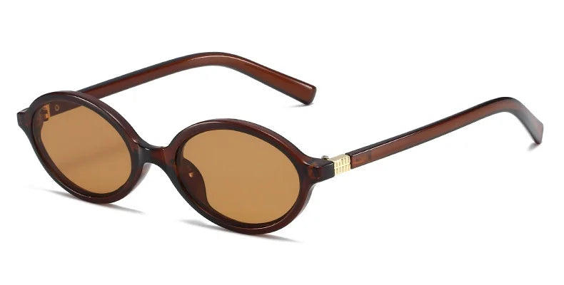 Fashion Oval Retro Sunglasses for Women – Simple Literary Design, Small Frame UV400 Luxury Travel Eyewear