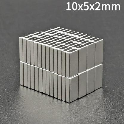 Super Powerful Neodymium Rectangular Magnet - 10x5x2 mm Small Block, 10mm x 5mm x 2mm NdFeB, Permanent Strong Magnetic (5-5000Pcs)