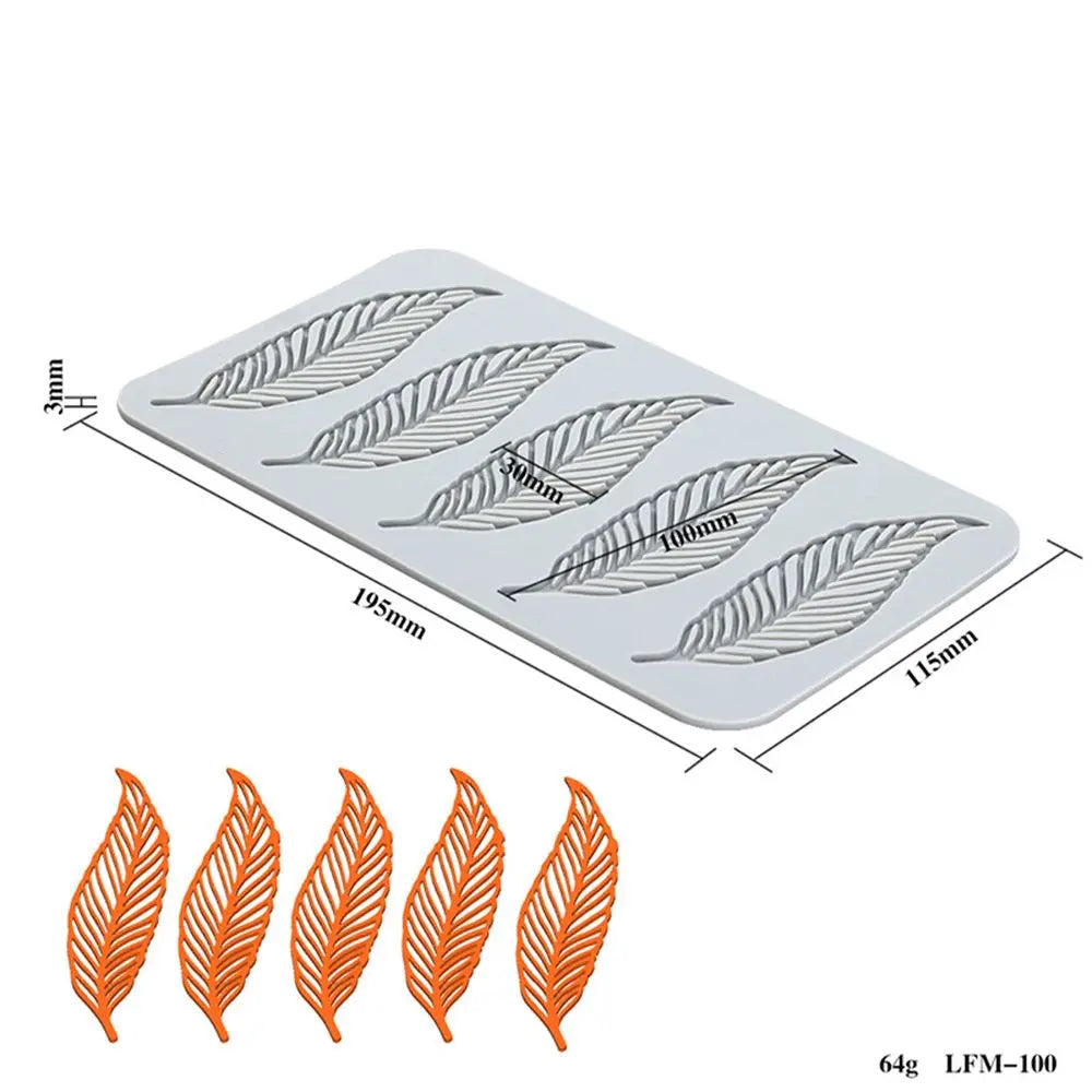 Flower & Leaf Pattern Silicone Mold — Fondant Cake Lace Mat for DIY Baking, Craft & Cake Decoration