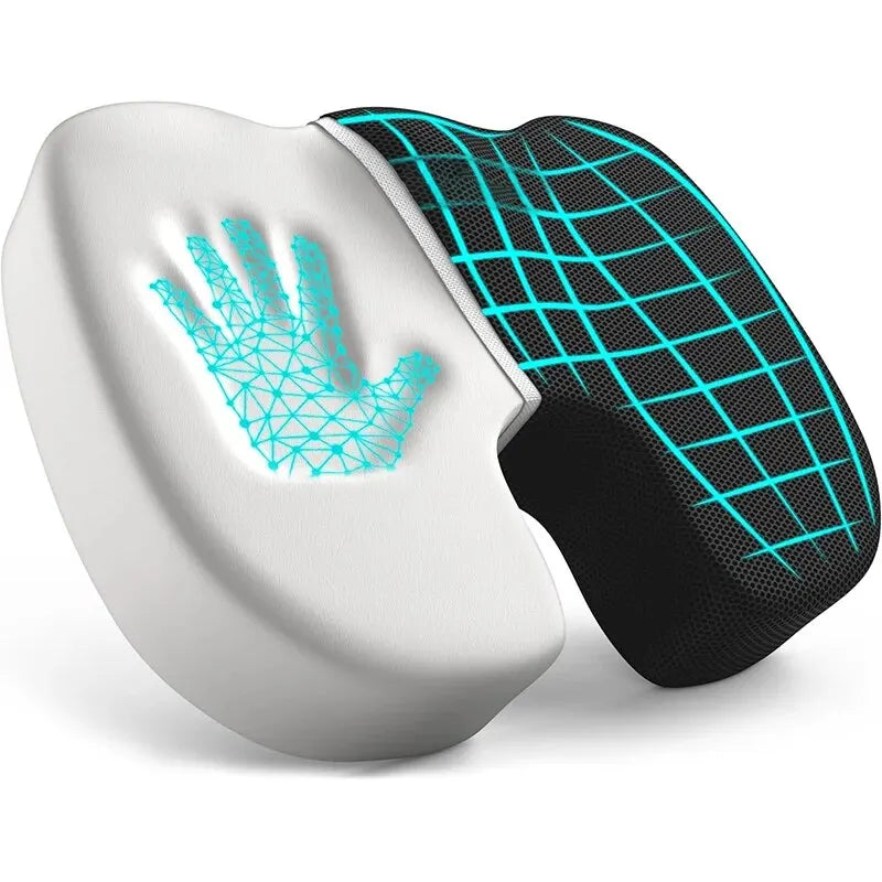 Ergonomic Memory Foam Seat Cushion – Hemorrhoid Relief Office Chair Cushion for Long Sitting Comfort (Students & Office Use)