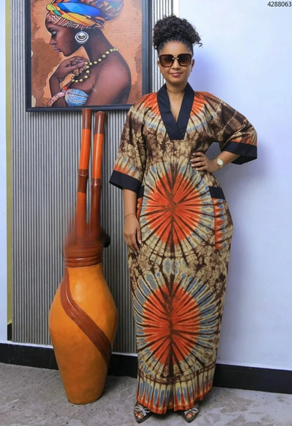 African Dashiki Maxi Dress for Women - Elegant Ankara Abaya Summer Spring Autumn African Outfit 2026