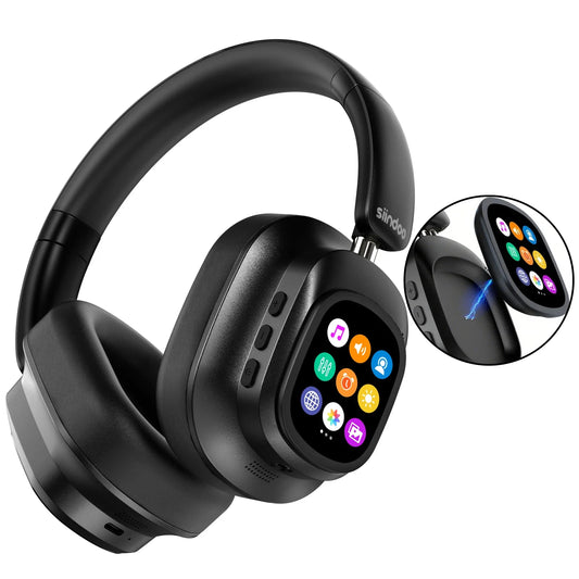 Siindoo JH-ANC930Plus Hybrid Wireless Headphones – Active Noise Cancelling with Multi Magnetic Touch Control & LED Display