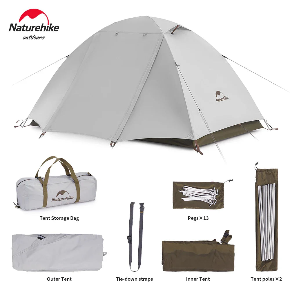 Naturehike 2-3 Person Camping Tent – Waterproof, UPF50+ Ultralight Outdoor Shelter for Hiking, Trekking & Sun Protection